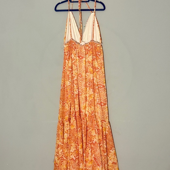 Flying Tomato Vibrant Orange Floral Maxi Dress - Size L - Picture 7 of 7